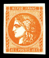 * N°48a, 40c Orange Vif. TTB (signé Brun/certificat)   Qualité: *   Cote: 800 Euros - 1870 Bordeaux Printing