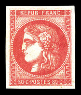 ** N°49, 80c Rose, Fraîcheur Postale. SUP (signé Brun/certificat)   Qualité: ** - 1870 Bordeaux Printing