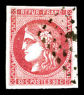 O N°49, 80c Rose. TB (signé Calves)   Qualité: O   Cote: 320 Euros - 1870 Emission De Bordeaux