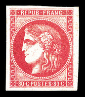 * N°49a, 80c Rose Clair, Quasi **. TTB (signé Calves/certificat)   Qualité: *   Cote: 725 Euros - 1870 Bordeaux Printing