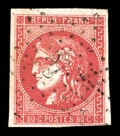 O N°49d, 80c Groseille, Point De Pelurage Sinon TB (signé/certificat)   Qualité: O   Cote: 1200 Euros - 1870 Bordeaux Printing