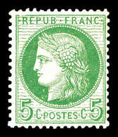 * N°53a, 5c Vert Sur Blanc. TB   Qualité: *   Cote: 325 Euros - 1871-1875 Ceres