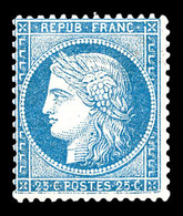 * N°60B, 25c Bleu Type II. TTB. R.R. (signé Calves/certificats)   Qualité: *   Cote: 3800 Euros - 1871-1875 Ceres