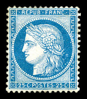 * N°60B, 25c Bleu Type II, Gomme Altérée. TB (certificat)   Qualité: *   Cote: 3800 Euros - 1871-1875 Cérès