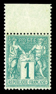 ** N°61, 1c Vert Bdf, Fraîcheur Postale, Très Bon Centrage. TTB (certificat)   Qualité: ** - 1876-1878 Sage (Type I)