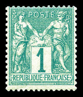 ** N°61, 1c Vert, Fraîcheur Postale. TTB   Qualité: ** - 1876-1878 Sage (Tipo I)