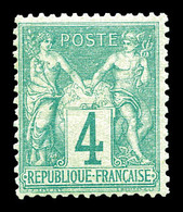 ** N°63, 4c Vert, Frais. TTB   Qualité: ** - 1876-1878 Sage (Type I)