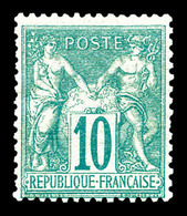 * N°65, 10c Vert Type I, TB (signé Calves/certificat)   Qualité: *   Cote: 1200 Euros - 1876-1878 Sage (Type I)