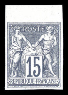 * N°66a, 15c Gris Type I Non Dentelé, Bord De Feuille. SUP (signé Brun/certificat)   Qualité: *   Cote: 900 Euros - 1876-1878 Sage (Type I)