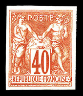 ** N°70a, 40c Orange Type I, Non Dentelé. SUP (signé Calves/certificat)   Qualité: ** - 1876-1878 Sage (Type I)