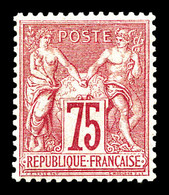 ** N°71, 75c Carmin, Très Bon Centrage, Fraîcheur Postale. SUP (certificat)   Qualité: ** - 1876-1878 Sage (Type I)