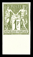 * N°72a, 1f Bronze Type I Non Dentelé, Bord De Feuille Inférieur. SUP (certificat)   Qualité: *   Cote: 600 Euros - 1876-1878 Sage (Type I)