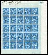 ** N°73a, NON EMIS, 20c Bleu Turquoise Non Dentelé Type II En Panneau Complet De 25 Exemplaires Avec Inscription 'Décemb - 1876-1878 Sage (Tipo I)