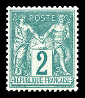 ** N°74, 2c Vert Type II, Fraîcheur Postale, Très Bon Centrage. SUP (signé Calves)   Qualité: ** - 1876-1878 Sage (Tipo I)