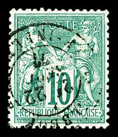 O N°76, 10c Vert Type II, Bon Centrage, TTB   Qualité: O   Cote: 280 Euros - 1876-1878 Sage (Type I)