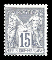 ** N°77, 15c Gris Type II, Très Frais. TTB (certificat)   Qualité: ** - 1876-1878 Sage (Tipo I)