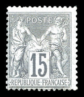 * N°77, 15c Gris Type II, TTB (certificat)   Qualité: *   Cote: 1200 Euros - 1876-1878 Sage (Tipo I)