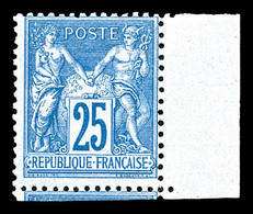 * N°79, 25c Bleu Type II Bdf Avec Voisin, Quasi **. TTB (signé Brun/certificat)   Qualité: *   Cote: 750 Euros - 1876-1878 Sage (Tipo I)