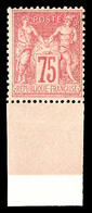 * N°81, 75c Rose Type II, Bord De Feuille, Quasiment **, Fraîcheur Postale. SUP (signé Brun/certificat)   Qualité: *   C - 1876-1878 Sage (Tipo I)