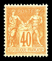 ** N°94, 40c Orange Type II, Fraîcheur Postale, Très Bon Centrage. SUP (certificat)   Qualité: ** - 1876-1878 Sage (Type I)