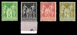 ** N°102/5, Série Sage, Les 4 Valeurs TTB   Qualité: ** - 1876-1878 Sage (Type I)