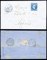 O N°14, 20c Empire Obl Cachet Sarde Faverges Sur Lettre Pour Paris. R. (certificat)   Qualité: O - 1849-1876: Classic Period