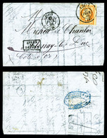 O N°23, 40c Empire, Obl Bureau De Passe '1307' De Dijon Sur Lettre. TB   Qualité: O   Cote: 465 Euros - 1849-1876: Periodo Classico