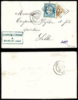 O N°28B, 10c Bistre Coupé + 20c (N°37) Sur Lettre De Maubeuge Du 15 Sept 71, Arrivée à Lille Le 16 Sept. SUP. R.R. (sign - 1849-1876: Période Classique