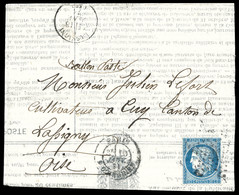 O Ballon Poste N°19, 20c Siège Obl étoile Et Càd De Paris Le 10 Janvier 1871, Arrivée à Lassigny (oise) Le 18 Janv 1871. - Guerre De 1870