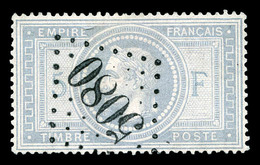 O Alexandrie, N°33, 5 Fr Violetgris Oblitération GC '5080'. Pièce Choisie. SUP (signé Brun/certificat)   Qualité: O   Co - 1849-1876: Klassik