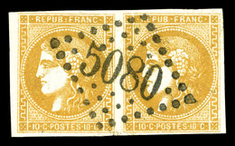 O Alexandrie, N°43A, 10c Bordeaux Obl GC 5080 En Paire. SUP   Qualité: O   Cote:  Euros - 1849-1876: Klassik
