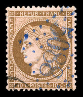 O Ineboli, N°58, 10c Cères Obl GC '5088' En Bleu. SUP (certificat)   Qualité: O   Cote:  Euros - 1849-1876: Classic Period