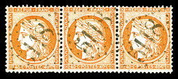 O Yokohama, N°38, 40c Siège, Bande De 3 Obl GC '5118'. SUP   Qualité: O   Cote:  Euros - 1849-1876: Periodo Classico