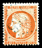 O Cavalle, N°38, 40c Orange Oblitération Gros Chiffres Bleu '5156' (CAVALLE), Rare Et Superbe (signé/certificat)    Qual - 1849-1876: Classic Period