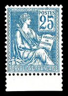 ** N°118, 25c Bleu Type II Bdf. TTB (certificat)   Qualité: **   Cote: 550 Euros - 1900-02 Mouchon