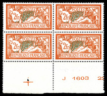 ** N°145, Merson, 2F Orange En Bloc De Quatre Bdf Avec Croix De Repère, Bon Centrage, SUP (certificat)   Qualité: **   C - 1900-02 Mouchon