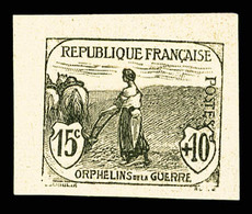 (*) N°150, Orphelins, 15c +10c, Epreuves En Noir Sur Feuillet, TB (certificat)   Qualité: (*) - 1900-02 Mouchon