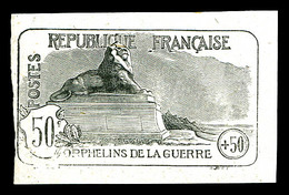 (*) N°153, Orphelins, 50c +50c: Epreuve En Noir Du Type Non émis Sur Feuillet, Jolie Pièce, TB (signé Scheller/certifica - 1900-02 Mouchon