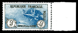 ** N°155, Orphelins, 5F +5F Noir Et Bleu Bord De Feuille, Très Bon Centrage, Grande Fraîcheur, SUPERBE (signé Calves/Mar - 1900-02 Mouchon