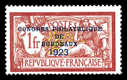 * N°182, Congrès De Bordeaux De 1923. TB   Qualité: *   Cote: 575 Euros - 1900-02 Mouchon