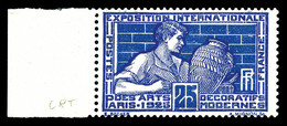 ** N°212, Non Emis, Art Deco 25c Bleu Et Outremer Bdf, TTB (certificat)   Qualité: ** - 1900-02 Mouchon