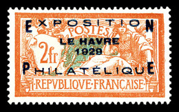 * N°257A, Exposition Du Havre De 1929, Infime Pelurage. TB (certificat)   Qualité: *   Cote: 875 Euros - 1900-02 Mouchon