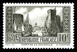 * N°261B, Port De La Rochelle, 10F BrunNoir Quasi **, SUPERBE Et RARE (signé Thiaude/certificat)    Qualité: *   Cote: 5 - 1900-02 Mouchon