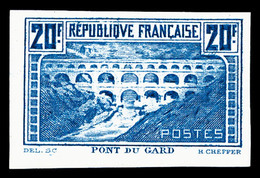 (*) N°262, Pont Du Gard, épreuve De Couleur: 20F Bleu Foncé Non Dentelé, SUPERBE Et RARE (certificat)   Qualité: (*) - 1900-02 Mouchon