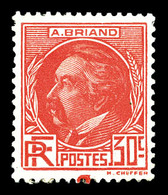 * N°291, NON EMIS, Briand, 30c Rouge, RARETEE (signé Scheller/certificat)   Qualité: * - 1900-02 Mouchon