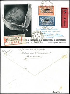 O N°1/2, Paire Merson Surchargée Sur Lettre De L'Exposition Recommandée, SUP (certificat)   Qualité: O   Cote: 700 Euros - 1927-1959 Mint/hinged