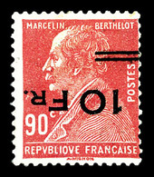 * N°3a, Ile De France, Berthelot 10F Sur 90c Rouge, Surcharge Renversée, SUPERBE. R.R.R (signé Brun/certificat)    Quali - 1927-1959 Mint/hinged