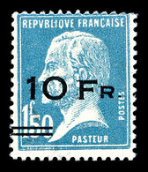 ** N°4, Pasteur Surchargé à Bord Du Paquebot 'ILE DE FRANCE' 10F Sur 1,50F Bleu, Exceptionnelle Fraîcheur, SUPERBE, R.R. - 1927-1959 Nuovi