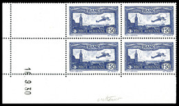 ** N°6a, 1f 50 Outremer En Bloc De 4 Cdf Daté Du 16.9.1930. TTB (certificat)   Qualité: **   Cote: 700 Euros - 1927-1959 Mint/hinged