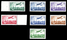 * N°8/14, Série Avion Survolant Paris, Les 7 Valeurs TB (certificat)   Qualité: *   Cote: 1270 Euros - 1927-1959 Mint/hinged